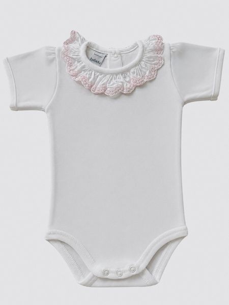 Body m/ rosa volangkrage - kortermet